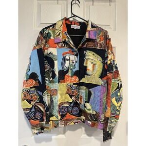 Vintage Kaktus Pablo Picasso Art Button Down Jacket Size‎ M